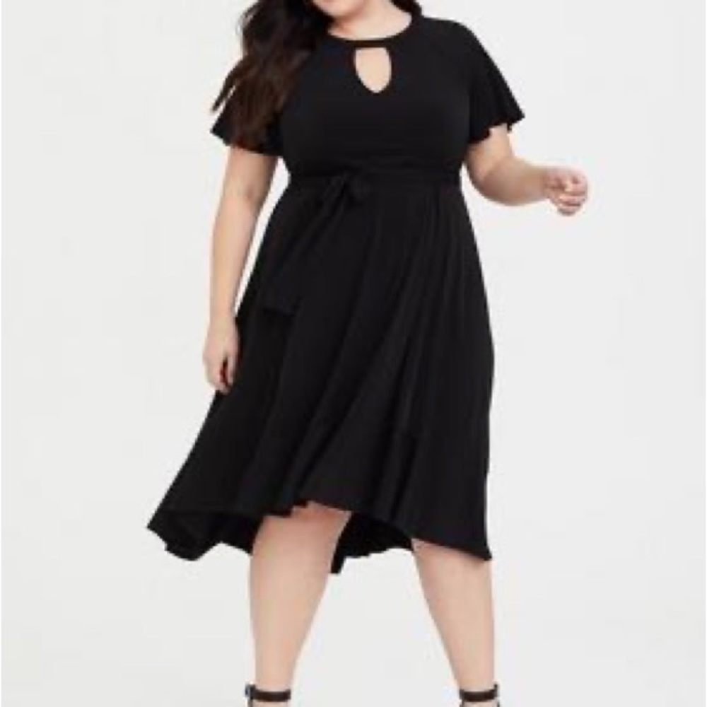 Torrid Black Studio Knit Hi-Lo Skater Dress